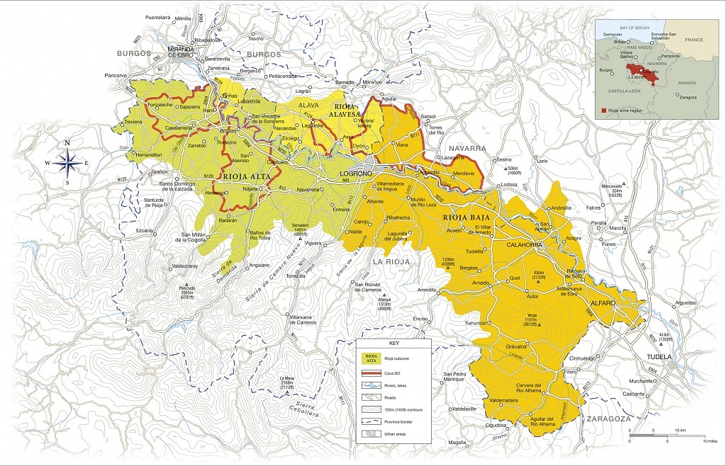 Mapa de Rioja, Espanha